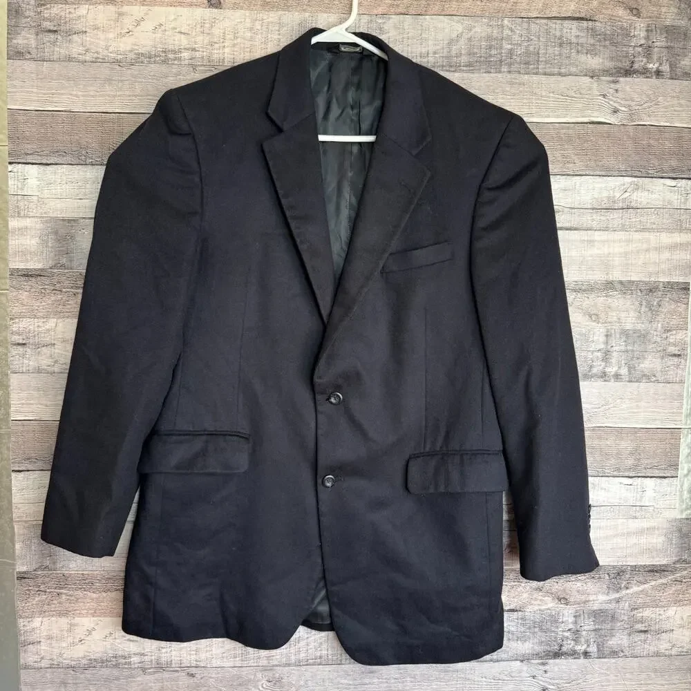 Jos A Bank 100% Cashmere Blazer Mens 42L Navy 2 Button Business Old Money